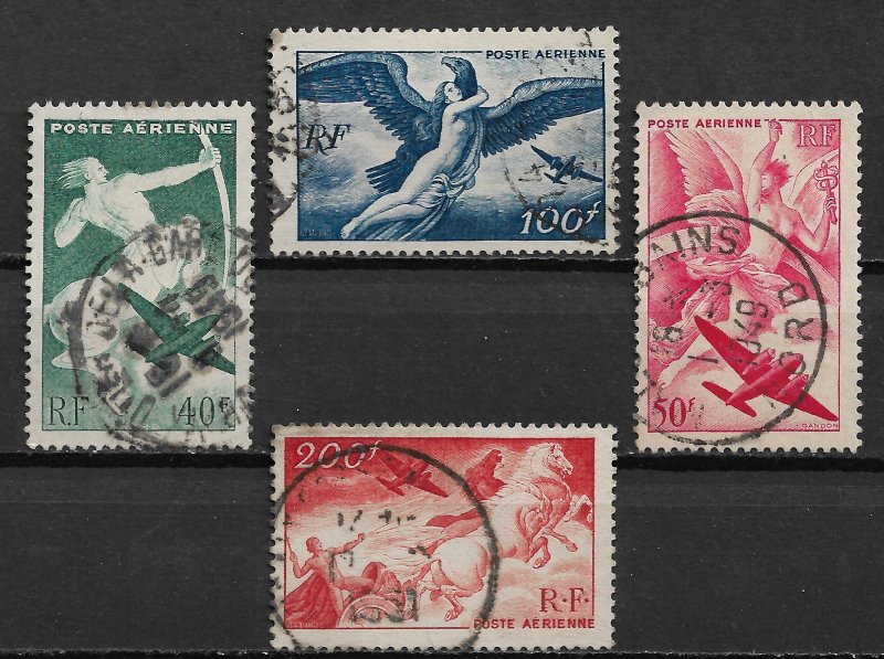 1946-7 France C18-21 complete Airmail set of 4 used.