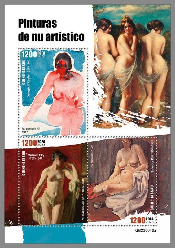 GUINEA-BISSAU 2023 MNH Nude Paintings M/S #640a