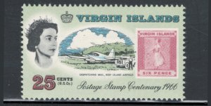 Virgin Islands 1966 Centenary Virgin Islands Postage Stamps 25c Scott # 171 MH