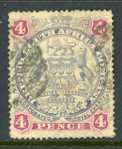 Southern Rhodesia 1897 British South Africa QV 4d SG #70 VFU A543