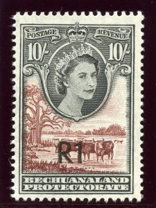 Bechuanaland 1961 QEII 1r on 10s black & red-brown superb MNH. SG 167b. Sc 179.