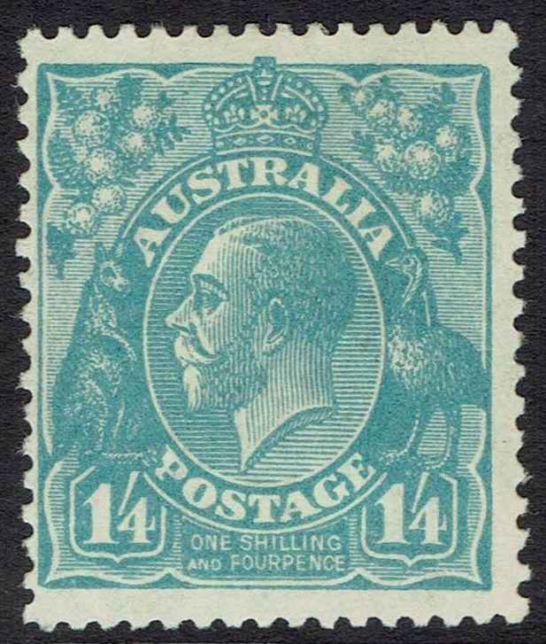 AUSTRALIA 1926 KGV 1/4 SMALL MULTI WMK PERF 13.5 X 12.5 