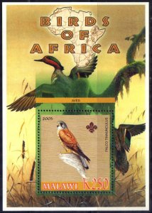 Malawi 2005 Fauna Scouting Scouts Birds (IX) Falcon S/S MNH