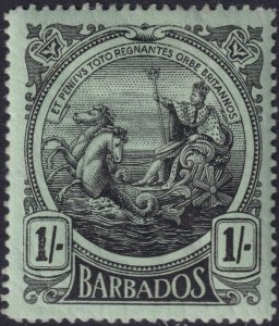 Sc# 136 Barbados 1916 - 1918 Seal of the Colony 1/ issue MLH CV $17.50