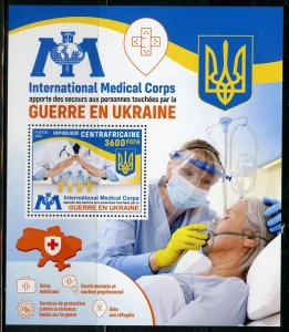 CENTRAL AFRICA 2022 WAR IN UKRAINE INT'L MEDICAL CORPS S/SHT MINT  NEVER HINGED