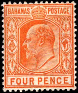 Bahamas #39, Incomplete Set, 1902, Hinged
