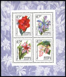 Russia 3929 S/S, MNH. Flowers. Orchid, Cactus, 1971