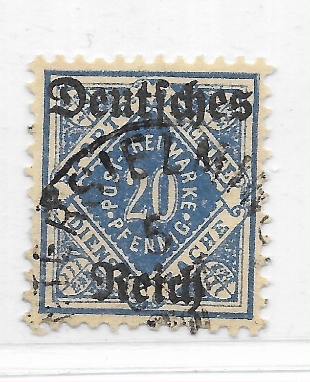 Germany State Württemberg Official #O62a Overprinted Deutsches Reich Used