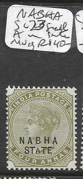 INDIA  NABHA  (P0410B) QV 4A  SG 23 SMALL A IN STATE  MOG