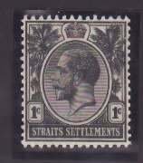 Straits Settlements-Sc#150- id13-unused NH og 1c black KGV-1918-