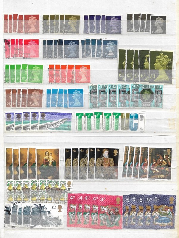 Great Britain Accumulation of 350 Stamps 1881-1988 Mint & Used C.V. $160.00+