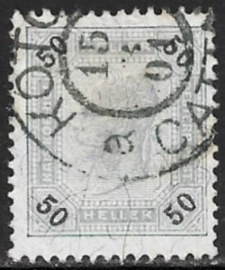 AUSTRIA 1899 50h Franz Josef Portrait Issue Sc 81 KOTOR Croatia Postmark Used