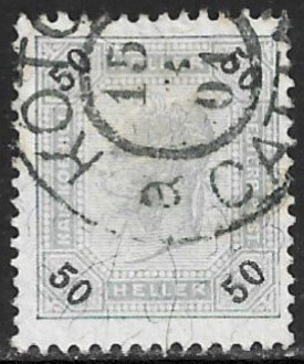 AUSTRIA 1899 50h Franz Josef Portrait Issue Sc 81 KOTOR Croatia Postmark Used