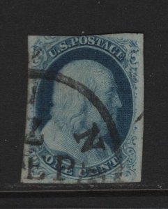 7 F-VF used face neat  cancel with nice color cv $ 150 ! see pic !