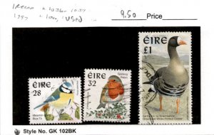 Ireland, Postage Stamp, #1036-1037, 1040 Used, 1997 Bird (AD)