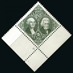 USA #2592 Washington Jackson Presidents $5 Diamond Stamp 1995 MNH Plate #S1