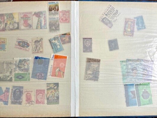 Philippines stock book stamp collection.