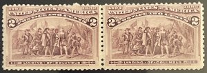 Scott #231 1893 2¢ Columbian Landing of Columbus MNH pair