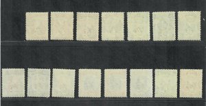 Sarawak Sc#159-173 M/NH/VF, Cv. $22.40