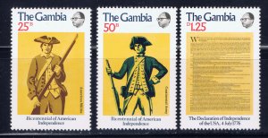 Gambia 335-37 MNH 1976 American Bicentennial