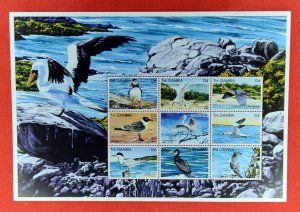 ZAYIX - 1999 Gambia 2133 MNH - Flowers / Coastal Birds / Sea Birds / Marine Life