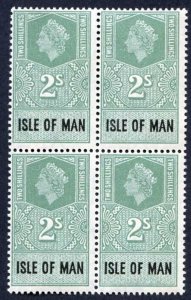 Isle of Man 1960 QEII 2/- Revenue Stamp U/M Block of Four