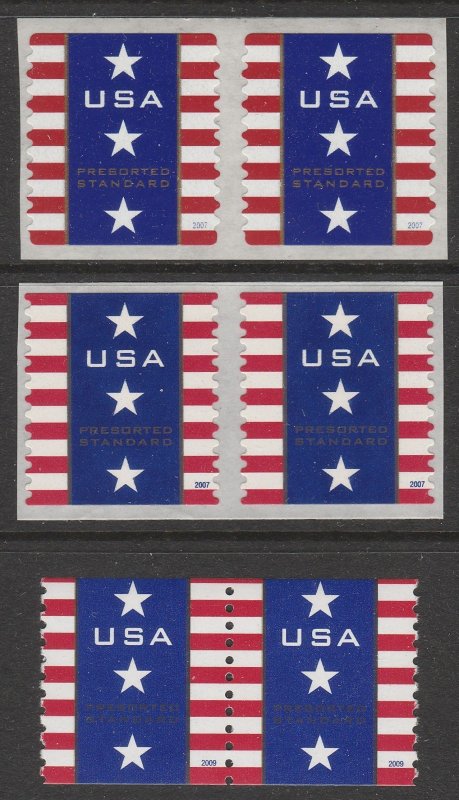 4157-58, 4385 Patriotic Banner Coil Pairs MNH $1 Shipping