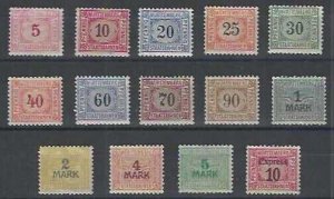 Wurttemberg, Set of 14 Early Revenue Stamps, Mint, L.H./H.