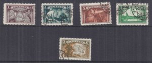 LATVIA, 1932 Militia Maintenance Fund set of 5, used.