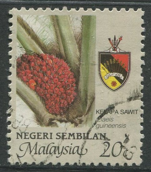 STAMP STATION PERTH Negri Sembilan #104 Agriculture Type & State Crest Used 1986