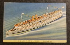 1940 Postcard Cover Steamer Colonial Line Providence RI to Washington DC