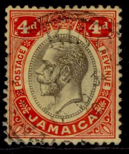 JAMAICA GV SG63a, 4d black & red/yellow, FINE USED. WHITE BACK