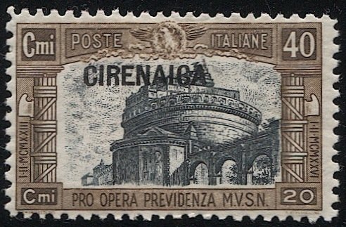 CYRENAICA 1927 Sc B13 Mint LH  40c + 20c, Building