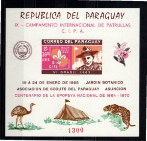 Paraguay 1965 MNH Sc 857a IMPERFORATE souvenir sheet