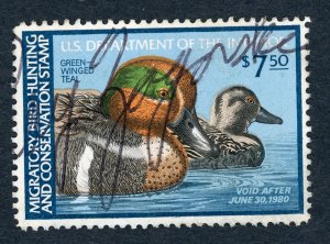 #RW46 – 1979 $7.50 Green-Winged Teal. Used.