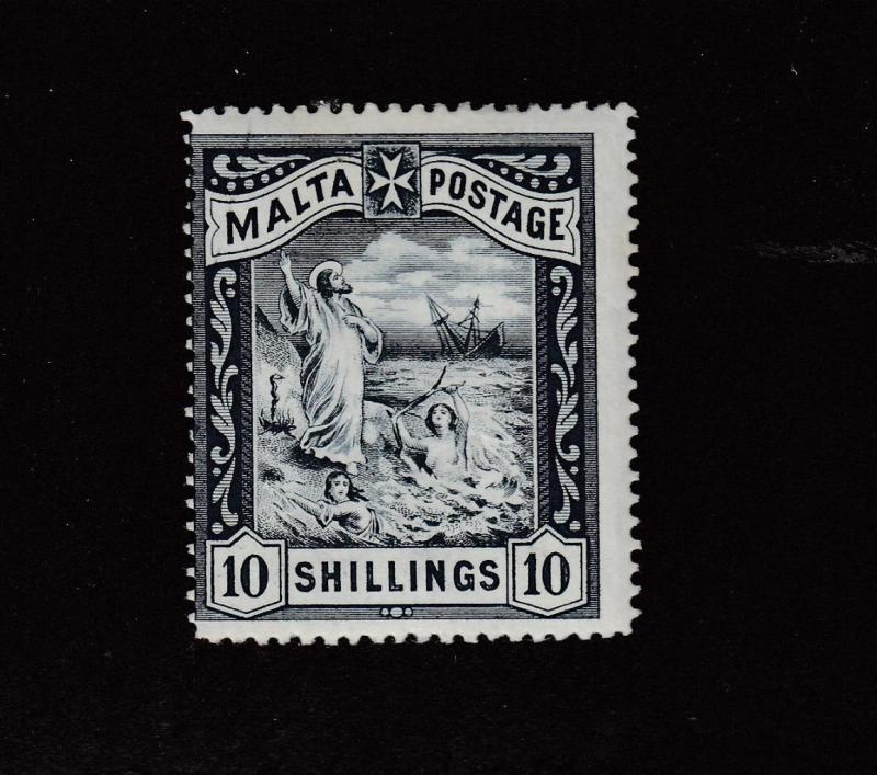 MALTA # 18 MLH 10sh SHIPWRECK OF ST PAUL CAT VALUE $110