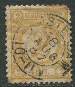 Netherland - Scott 36 - Numerals -1876- Used - Single 2c stamp