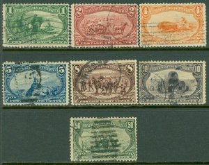 EDW1949SELL : USA 1898 Scott #285-91 F-VF, Used. Scarce. Sound. Catalog $317.00.