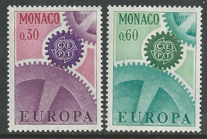 Monaco # 669-70  Europa  1967  Common Design      (2)  Mint NH