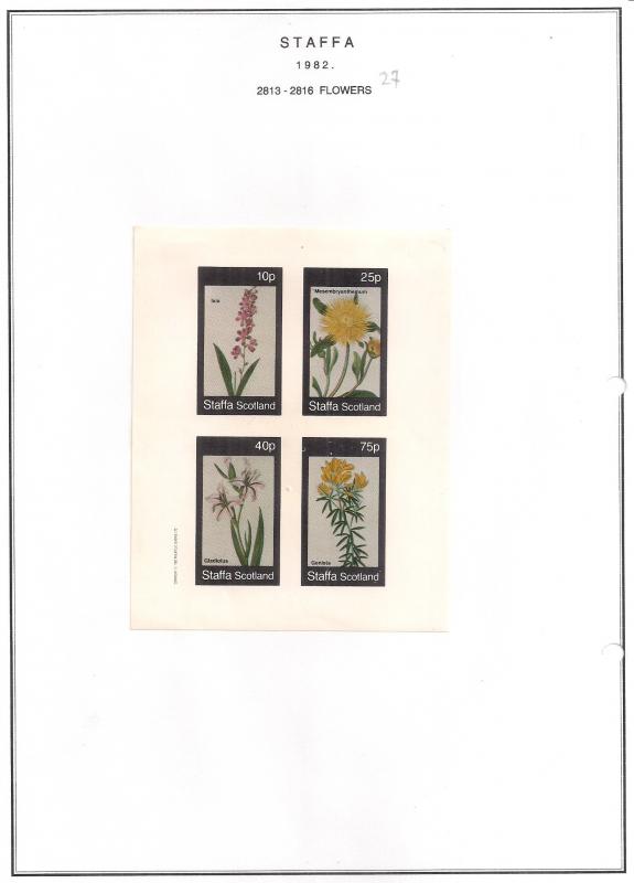 SCOTLAND - STAFFA - 1982 - Flowers #29 - Imperf 4v Sheet - MLH