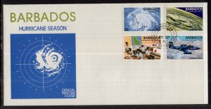 Barbados 455-458 Hurricane Season U/A FDC