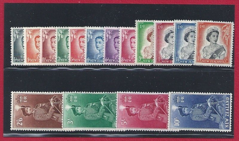 1953-59 NEW ZEALAND - SG 723/736 - Elizabeth II on horseback - Ordinary 16 value