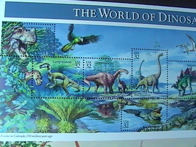 U.S.# 3136-MNH-SHEET OF 15---THE WORLD OF DINOSAURS---1997