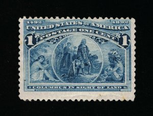 AFFORDABLE SCOTT #230 F-VF MINT OG NH 1¢ DEEP BLUE COLUMBIAN EXPO ISSUE #16141