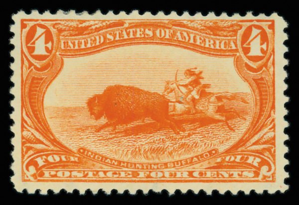 United States #287 Mint lh fine to very fine   Cat$110 1898, 4¢ Trans-Miss.