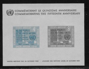 UNITED NATIONS - SC# 85a 'I' & 'V' FLAWS VF/MOG 1960