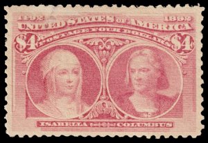 United States Scott 244 (1893) Mint NH OG F-VF, CV $7,250.00 C