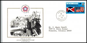 Seychelles 351 US Bicentennial Typed FDC