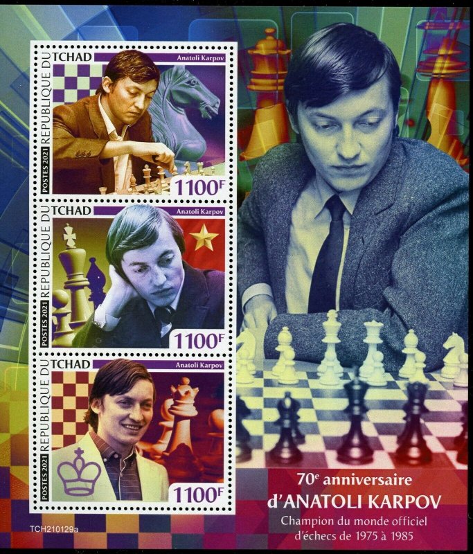 CHAD  2021 70th BIRTH ANNIVERSARY OF ANATOLI KARPOV  SHEET   MINT NH