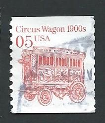 US Scott #2452 5c Circus Wagon single (1990) Used